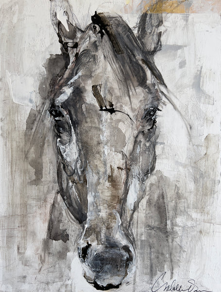 Artist Isabelle Truchon paints the same horse over and over again, a  memorable stallion she names, El Capitàn.