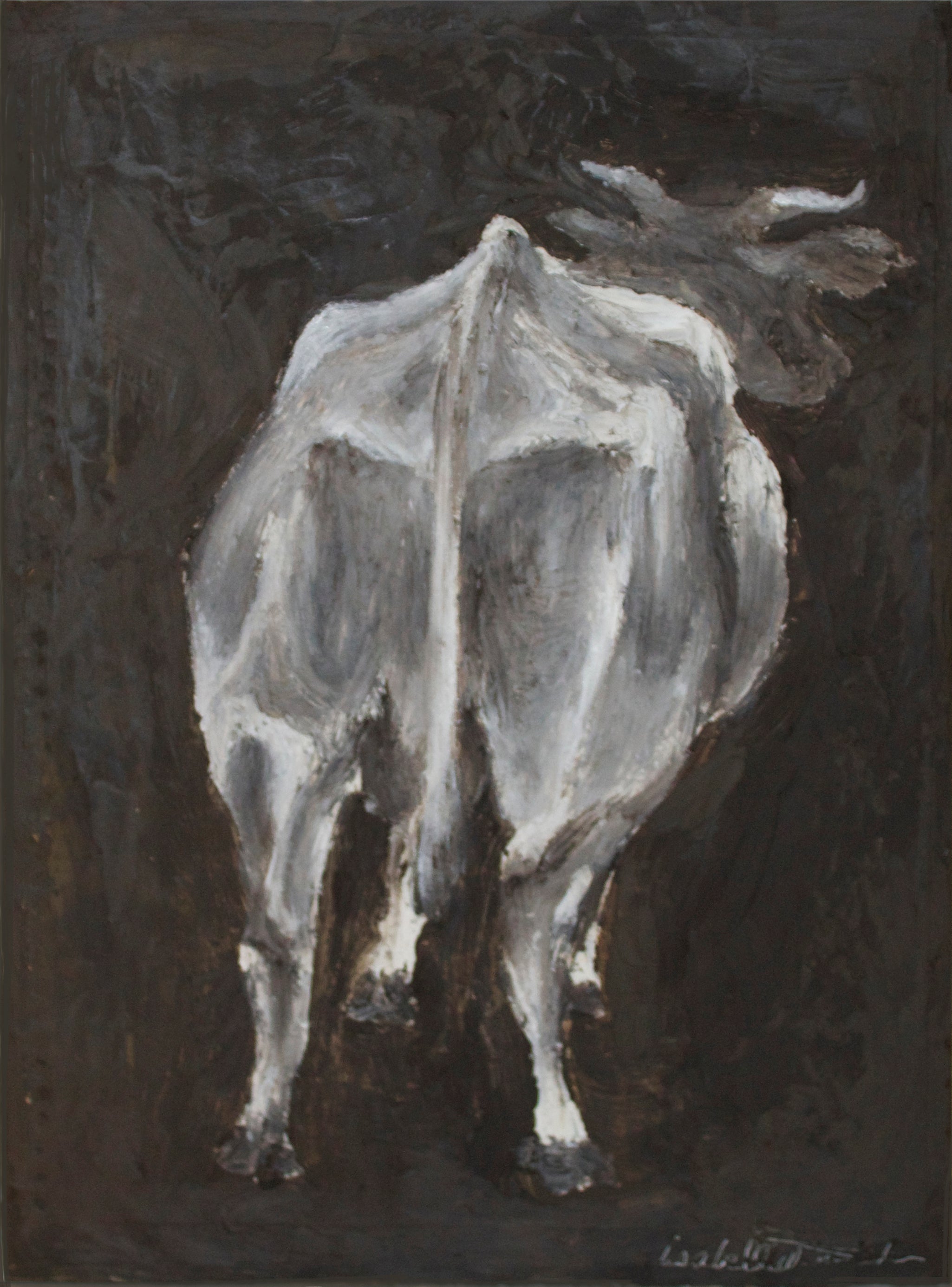 Cow Study Back-Facing View, retouched original canvas print