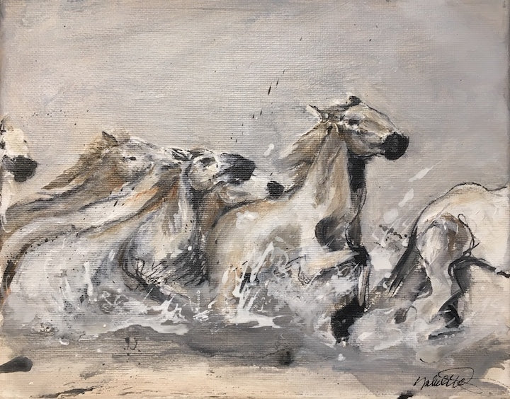 All the White Horses I, II, III, retouched original canvas prints