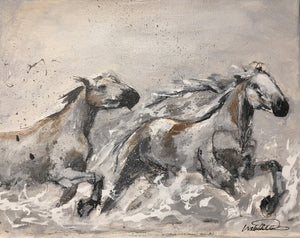 All the White Horses I, retouched original canvas print