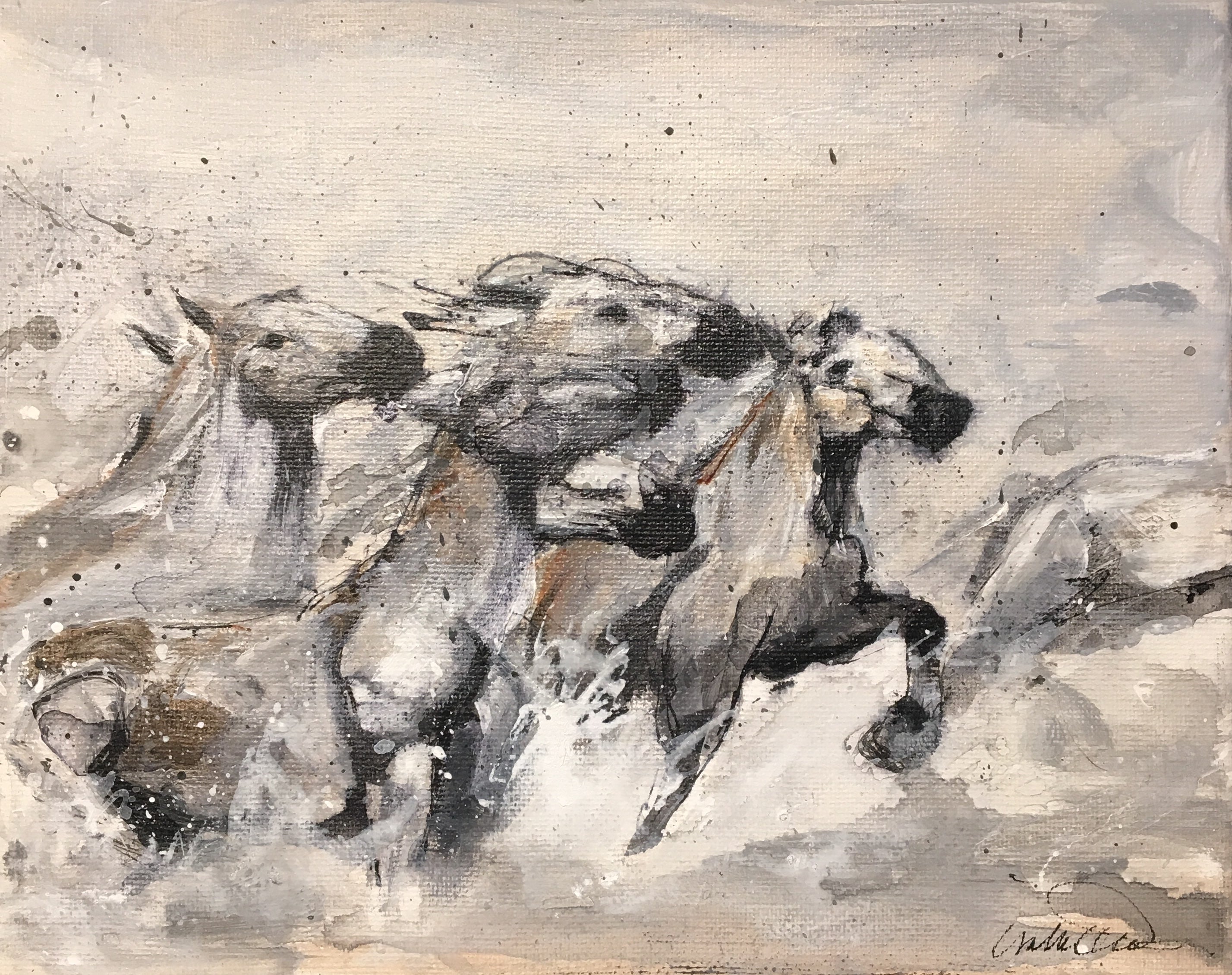 All the White Horses I, II, III, retouched original canvas prints