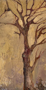 One of my first nature walks in Oregon took place in beautiful Miller Woods. Just a few miles from my home in McMinnville. The oak and pine forest looked divine in the lifting fog of the late morning. I noticed this beauty from a distance, its branches drawing lovely changing compositions as I drew closer. Loving the architectural lines and patterns, I just had to paint it!